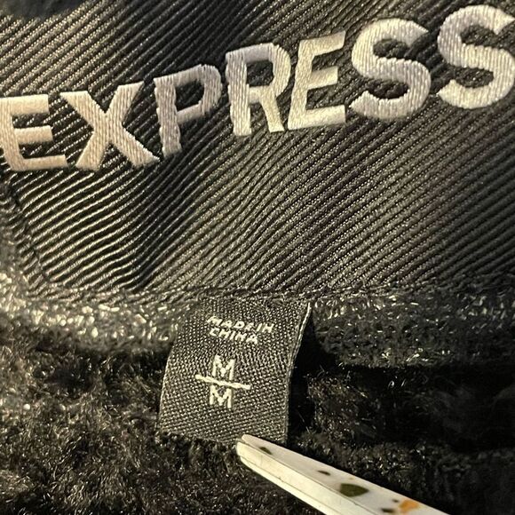 EXPRESS faux suede motorcycle jacket fleece lining M - Picture 5 of 8
